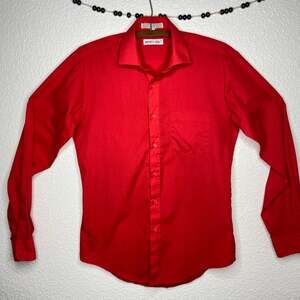 Vintage Men’s Monte Carlo Red Button Down Shirt